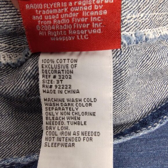 Radio Flyer Denim Coveralls One Piece Size 3T 100% Cotton NWT dated 2004 - Picture 11 of 12